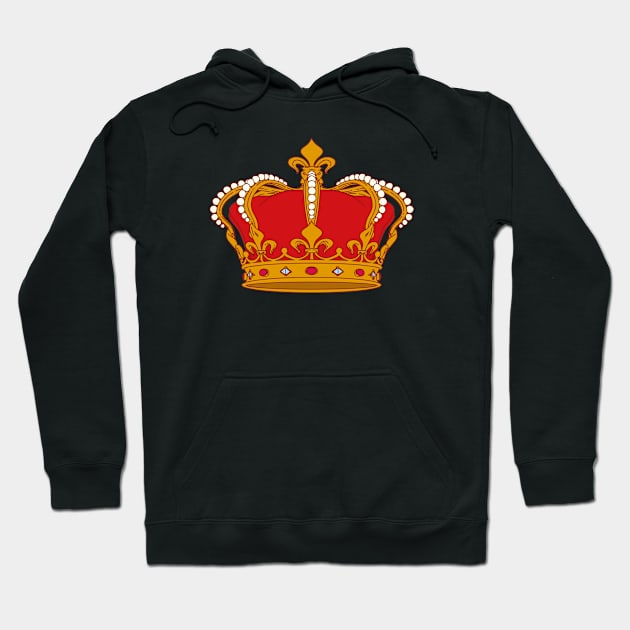 Red and Gold Crown Hoodie by bluerockproducts